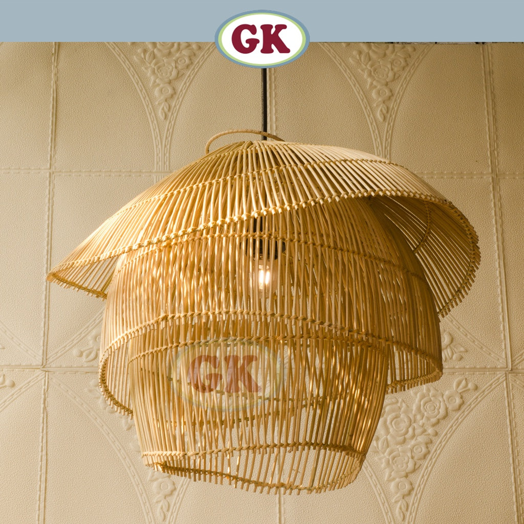 Kap Lampu Rotan BASIC 52 - Handcrafted Rattan Lampshade Perfect Interior Decor for Cafe, Resto, Hotel or Home. D55 D40 D30
