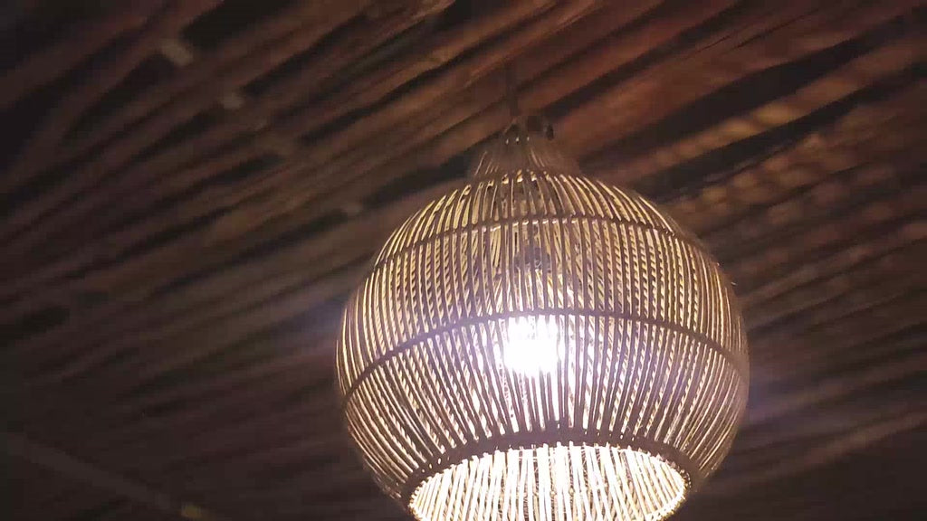 Kap Lampu Gantung Rotan BASIC 19 - Lampu Vintage Cafe