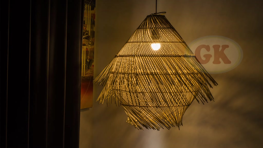 Kap Lampu Gantung Rotan BASIC 21 - Lampu Cafe Dekorasi