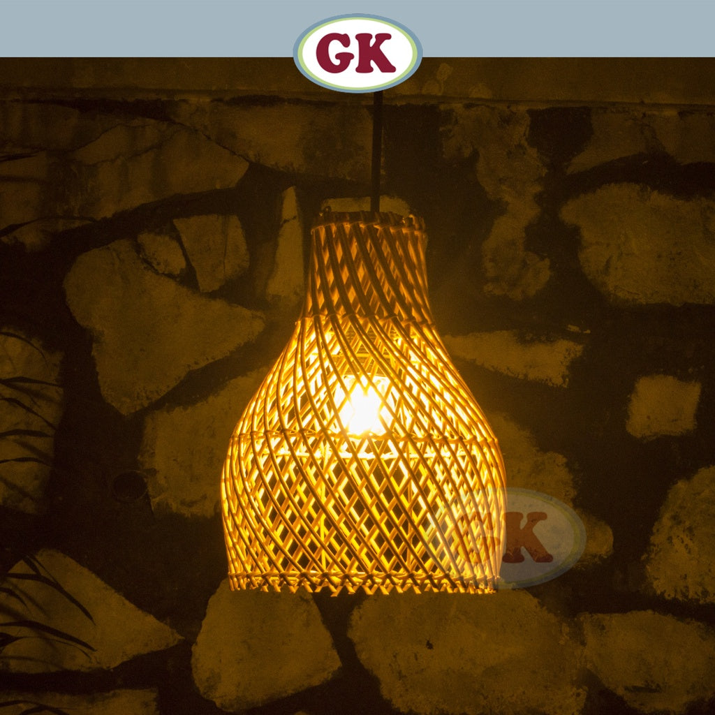 Kap Lampu Gantung Rotan BASIC 51 D20 - Handcrafted Rattan Lampshade Perfect Interior Decor For Cafe, Resto, Hotel or Home.