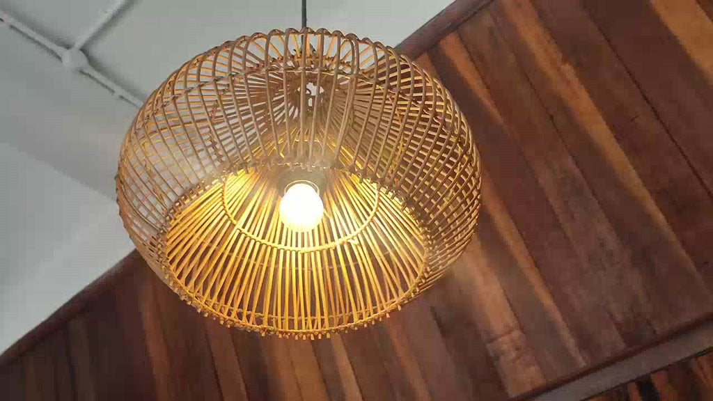 Kap Lampu Gantung Rotan BASIC 84 D30 - Handcrafted Rattan Lampshade Perfect Interior Decor for Livingroom, Bedroom, or Longue.