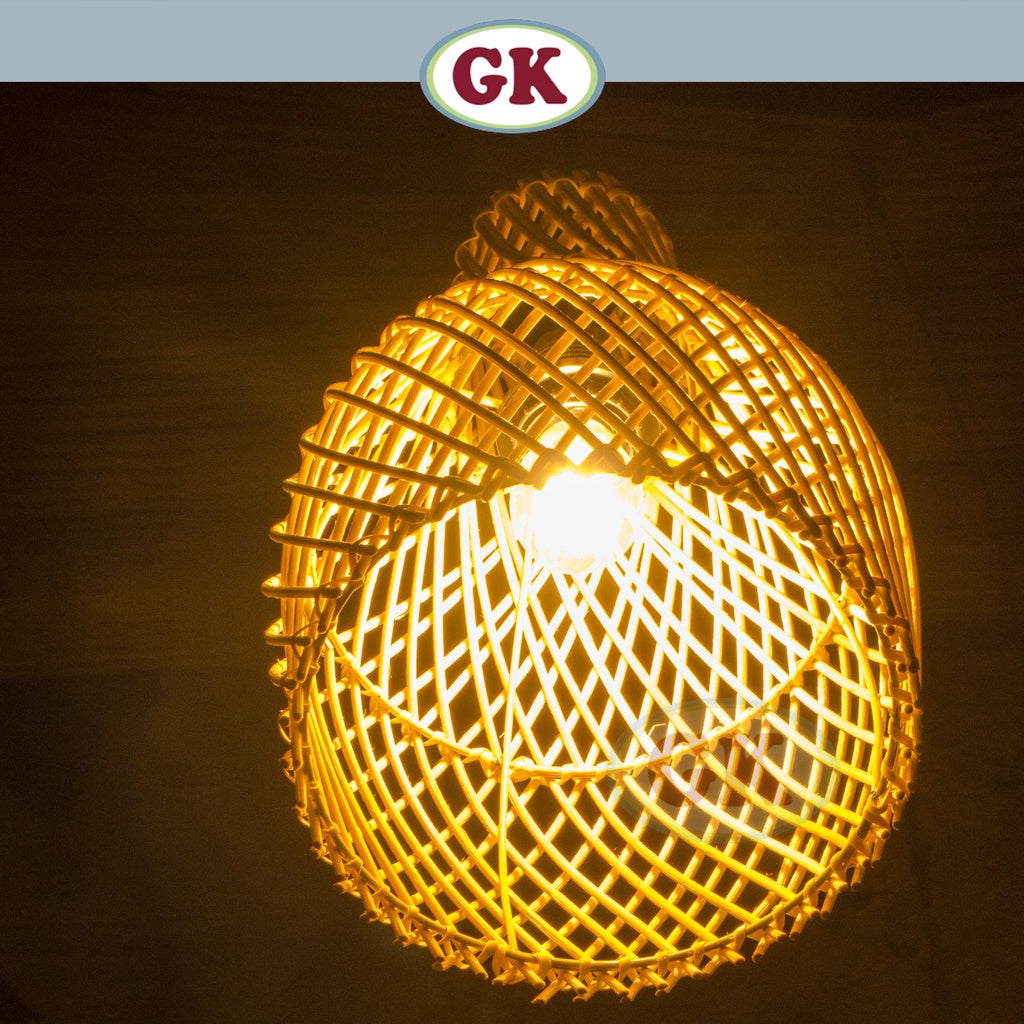 Kap Lampu Gantung Rotan BASIC 51 D20 - Handcrafted Rattan Lampshade Perfect Interior Decor For Cafe, Resto, Hotel or Home.