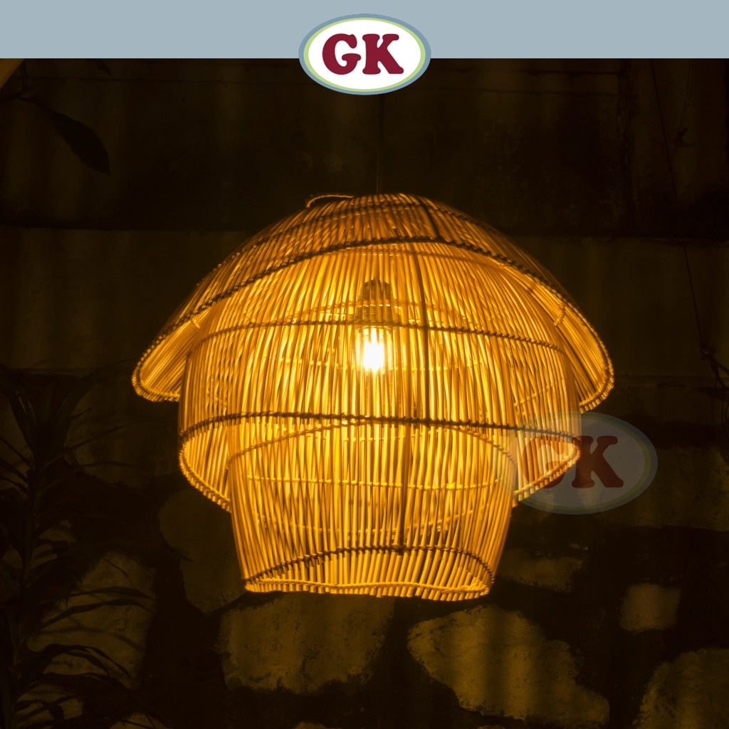 Kap Lampu Rotan BASIC 52 - Handcrafted Rattan Lampshade Perfect Interior Decor for Cafe, Resto, Hotel or Home. D55 D40 D30