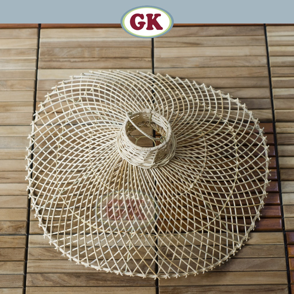 Kap Lampu Gantung Rotan RUSTIC 08 - Artistic Rattan Lampshade Perfect Interior Decor for Livingroom, Bedroom, or Longue.