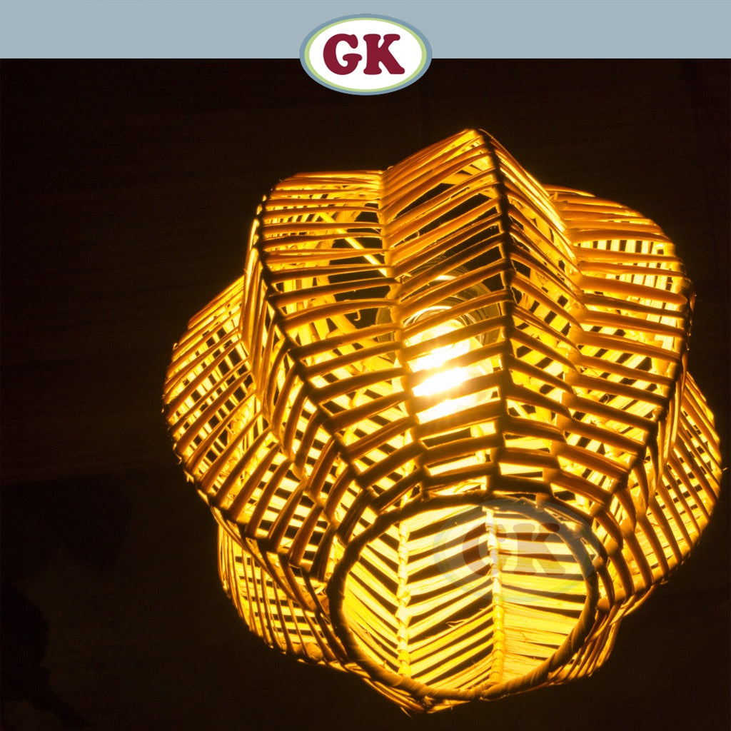 Kap Lampu Gantung Rotan BASIC 92 D25 - Handcrafted Rattan Lampshade Perfect Interior Decor For Cafe, Resto, or Home.