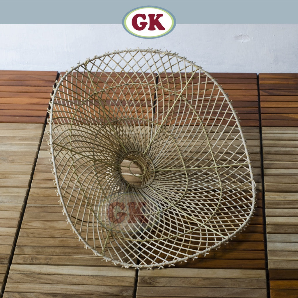Kap Lampu Gantung Rotan RUSTIC 08 - Artistic Rattan Lampshade Perfect Interior Decor for Livingroom, Bedroom, or Longue.