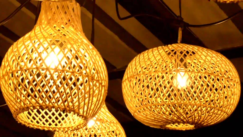 Kap Lampu Rotan BASIC 50 D20 - Handcrafted Rattan Lampshade Perfect Interior Decor for Cafe, Resto, Hotel or Home.