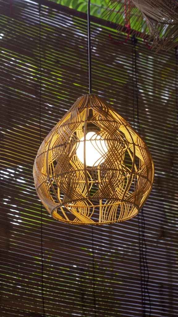 Kap Lampu Gantung BASIC 30 D40 - Handcrafted Rattan Lampshade Perfect Interior Decor for Cafe, Resto, or Home.