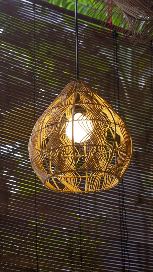 Kap Lampu Gantung BASIC 30 D40 - Handcrafted Rattan Lampshade Perfect Interior Decor for Cafe, Resto, or Home.