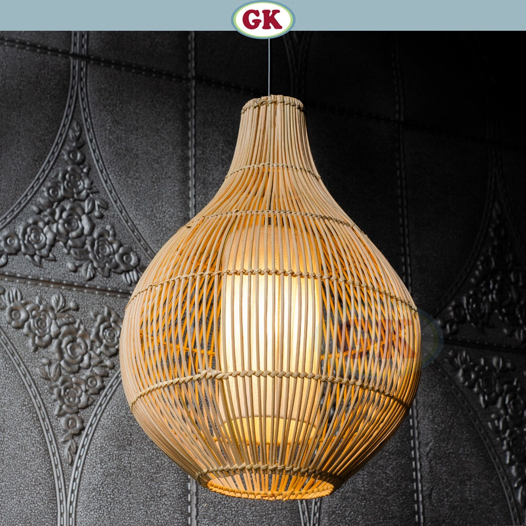 Kap Lampu Gantung Rotan LENTERA 05 D30 - Handcrafted Rattan Lampshade Perfect Interior Decor for Cafe, Resto, Hotel or Home.