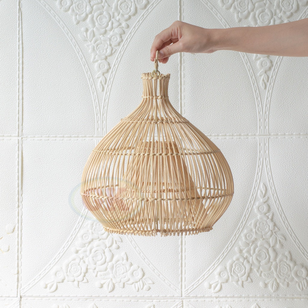 Kap Lampu Gantung Rotan BASIC 84 D30 - Handcrafted Rattan Lampshade Perfect Interior Decor for Livingroom, Bedroom, or Longue.