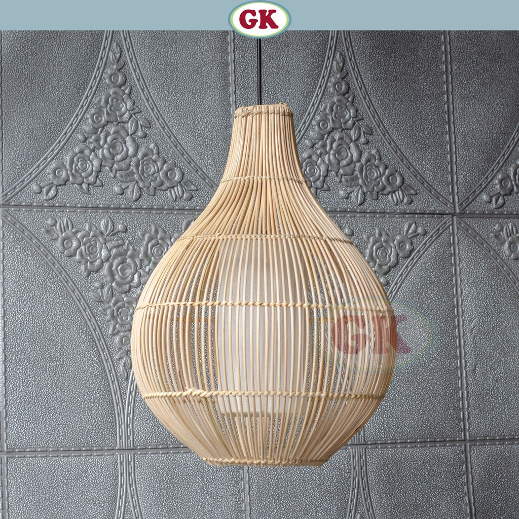 Kap Lampu Gantung Rotan LENTERA 05 D30 - Handcrafted Rattan Lampshade Perfect Interior Decor for Cafe, Resto, Hotel or Home.
