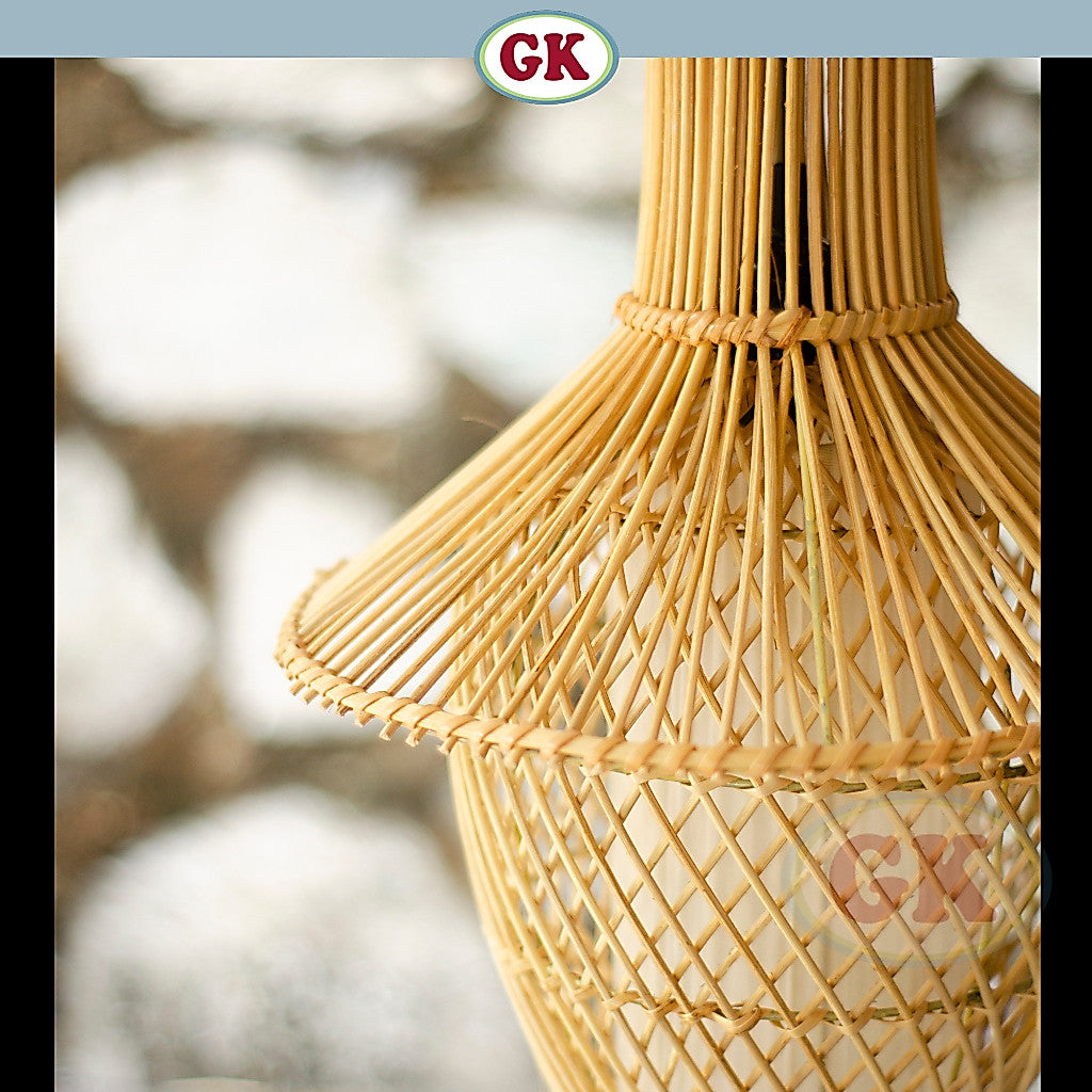 Kap Lampu Gantung Rotan LENTERA 09 D30 - Handcrafted Rattan Lampshade Perfect Interior Decor for Cafe, Resto, Hotel or Home.