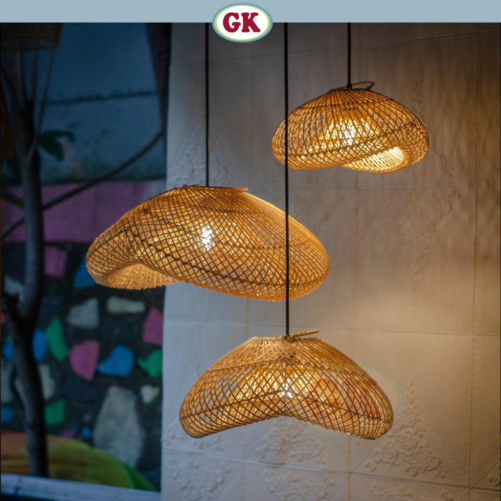 [Bundling] Kap Lampu Gantung Rotan BASIC 48 - Lampu Ruang Tamu Ruang Makan Lampu Teras D30 D40 D50