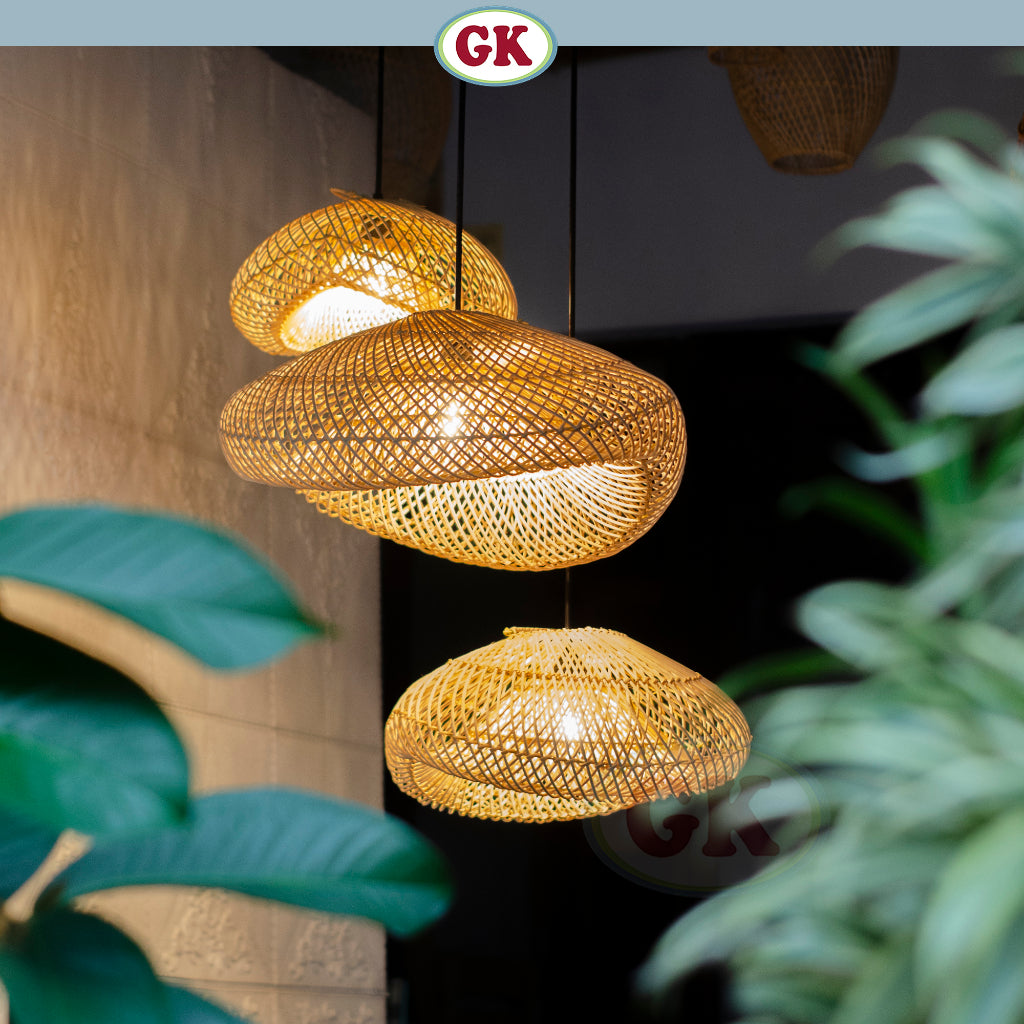 [Bundling] Kap Lampu Gantung Rotan BASIC 48 - Lampu Ruang Tamu Ruang Makan Lampu Teras D30 D40 D50