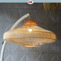 Kap Lampu Gantung Rotan DONUT 05 D100 - Handwoven Rattan UFO Pendant Lampshade Japandi Natural Decor for Cafe, Home, Resto or Villa.