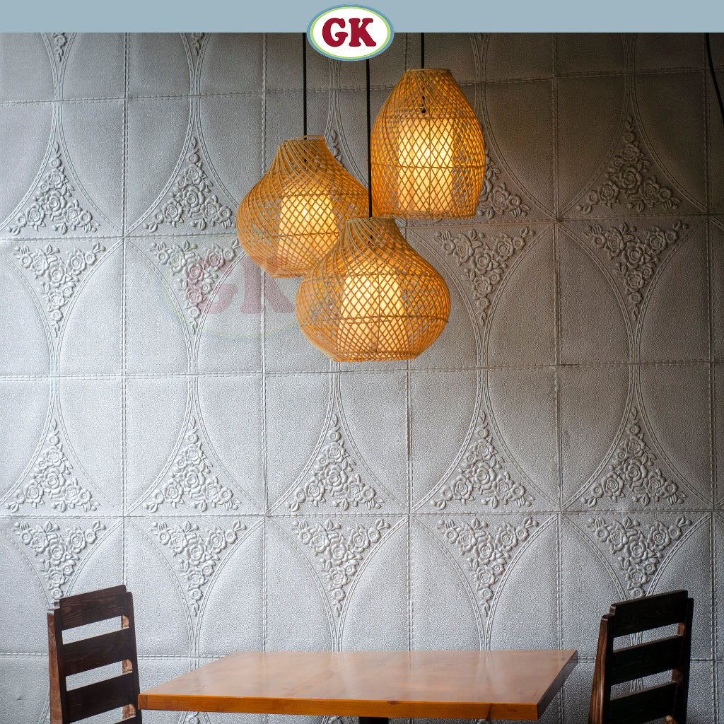 [Bundling] Kap Lampu Gantung Rotan LENTERA 03 - Handcrafted Rattan Lampshade Perfect Interior Decor for Cafe, Resto, Hotel or Home D25 D30