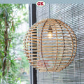 Kap Lampu Gantung Rotan BASIC 44 D50 - Rattan Unique Lantern Ornamental For Natural Atmosphere in Home, Resto, Cafe, Hotel or Villa.