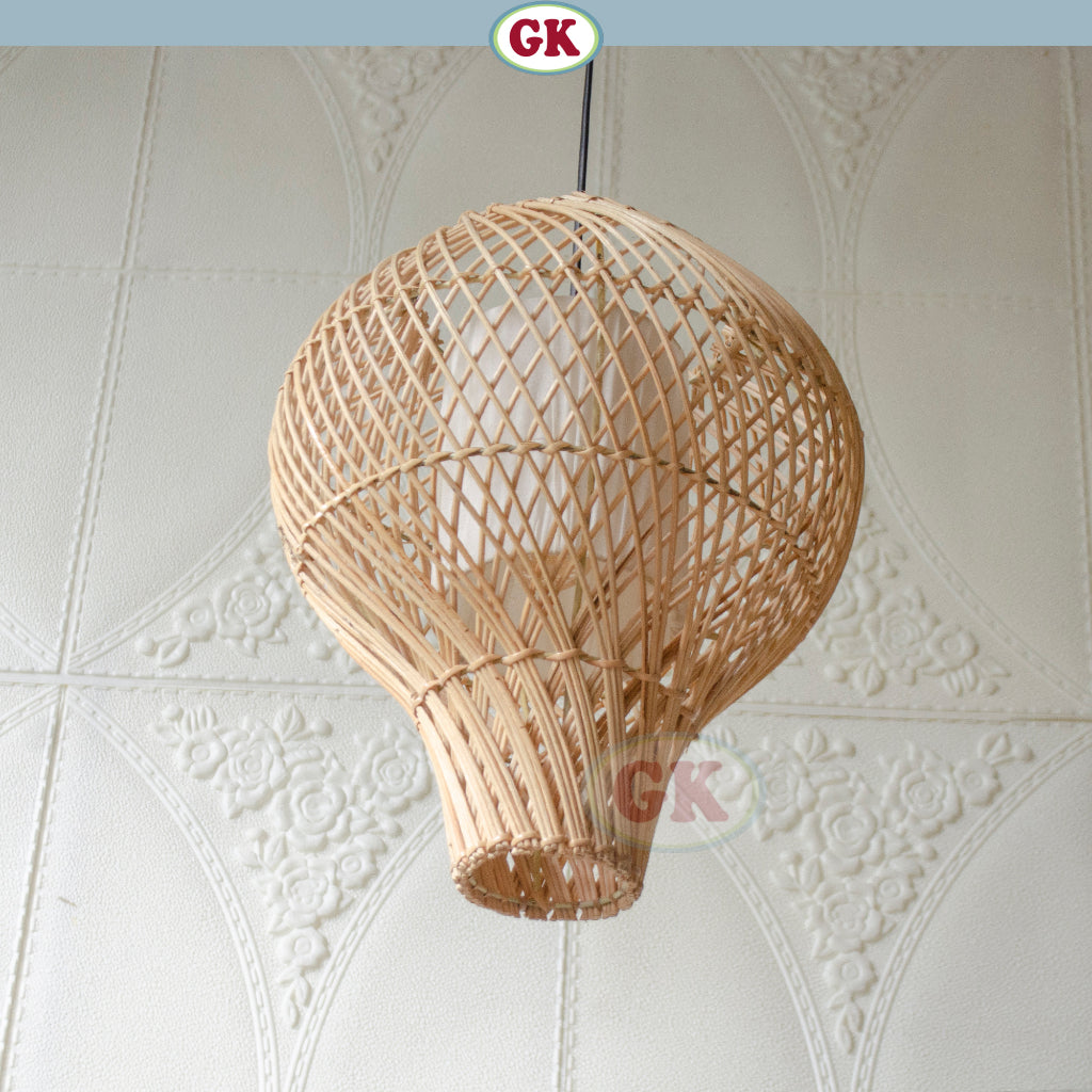 Kap Lampu Gantung Rotan LENTERA 14 D30 - Handcrafted Rattan Lampshade Perfect Interior Decor for Cafe, Resto, Hotel or Home.