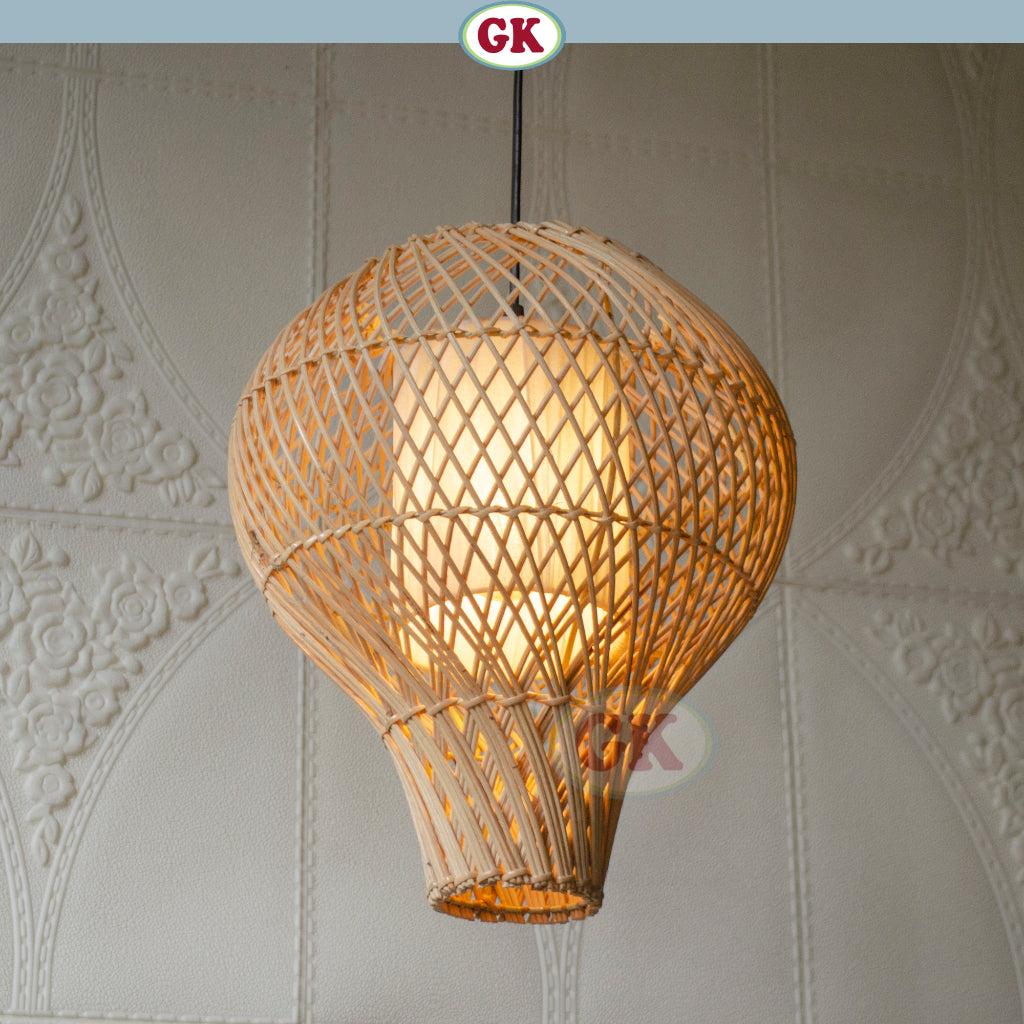 Kap Lampu Gantung Rotan LENTERA 14 D30 - Handcrafted Rattan Lampshade Perfect Interior Decor for Cafe, Resto, Hotel or Home.