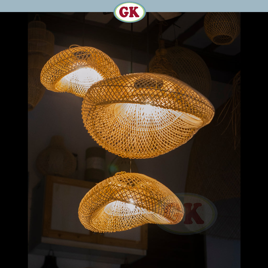 [Bundling] Kap Lampu Gantung Rotan BASIC 48 - Lampu Ruang Tamu Ruang Makan Lampu Teras D30 D40 D50