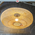 Kap Lampu Gantung Rotan DONUT 03 D70 - Japandi Style Handwoven Rattan Pendant Lampshade for Minimalist Tropical Decor in Home, Caf, Resto, Hotel or Villa.
