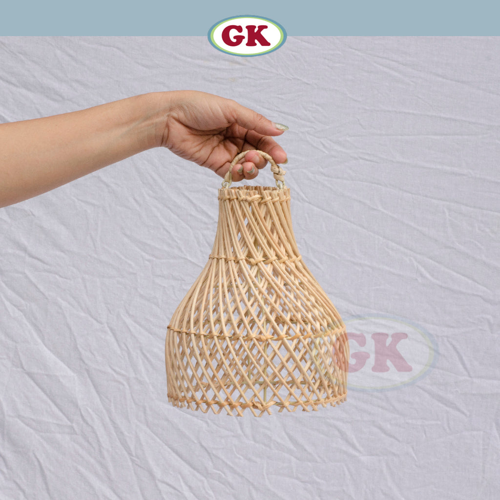 Kap Lampu Gantung Rotan BASIC 51 D20 - Handcrafted Rattan Lampshade Perfect Interior Decor For Cafe, Resto, Hotel or Home.