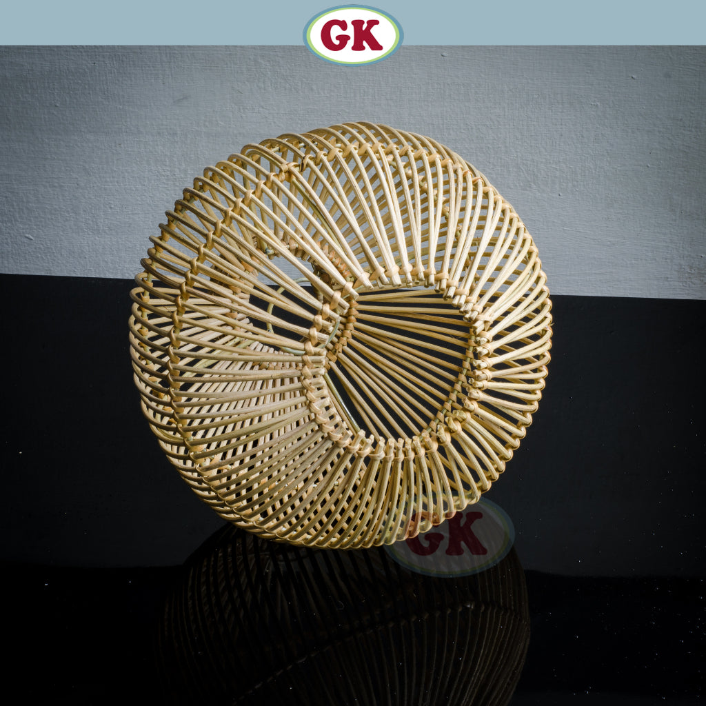 Kap Lampu Gantung Rotan BASIC 26 D20 - Handcrafted Rattan Hanging Lampshade Best Interior Decor for Livingroom, Bedroom, or Longue.
