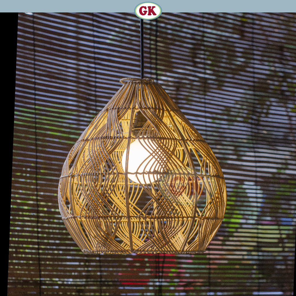Kap Lampu Gantung BASIC 30 D40 - Handcrafted Rattan Lampshade Perfect Interior Decor for Cafe, Resto, or Home.