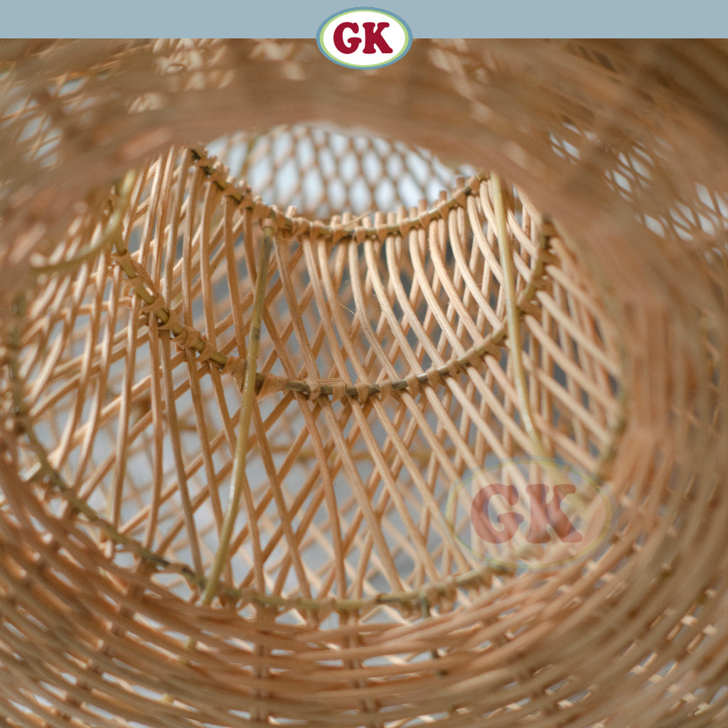 Kap Lampu Gantung Rotan BASIC 32 D40 - Rattan Unique Interior Lamp Decoration For Cozy Cafe, Resto or Home.