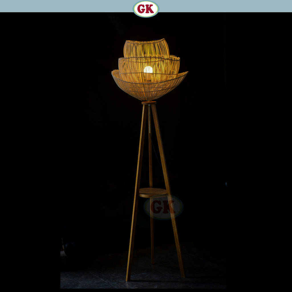 Kap Lampu Standing Rotan BASIC 89 D40 - Handcrafted Rattan Standing Lampshade Best Interior Decor for Livingroom, Bedroom, or Longue.