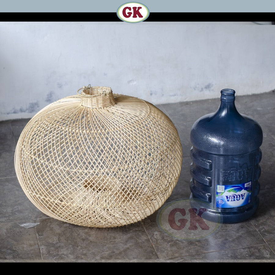 Kap Lampu Lentera BASIC 29 D65 - Handcrafted Rattan Lampshade Perfect Interior Decor for Cafe, Resto, or Home.
