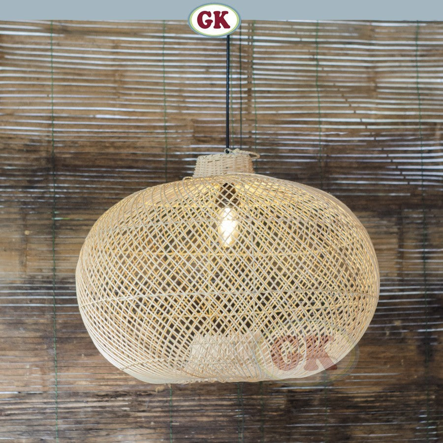Kap Lampu Lentera BASIC 29 D65 - Handcrafted Rattan Lampshade Perfect Interior Decor for Cafe, Resto, or Home.