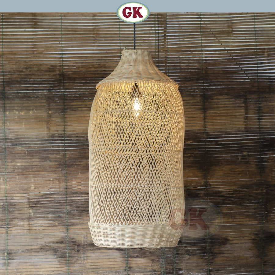 Kap Lampu Gantung Rotan BASIC 28 D40 - Rattan Unique Interior Lamp Decoration For Cozy Cafe, Resto or Home.