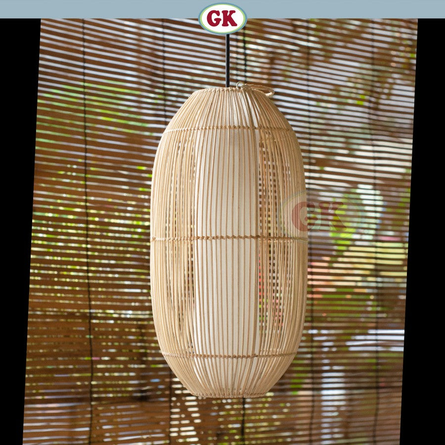Kap Lampu Gantung Rotan LENTERA 08 D25 - Handcrafted Rattan Lampshade Perfect Interior Decor for Cafe, Resto, Hotel or Home.