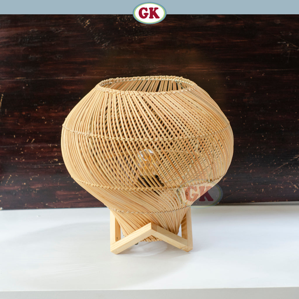 Kap Lampu Sudut BASIC 57 D30 - Handcrafted Rattan Lampshade Perfect Interior Decor for Livingroom, Bedroom, or Longue.