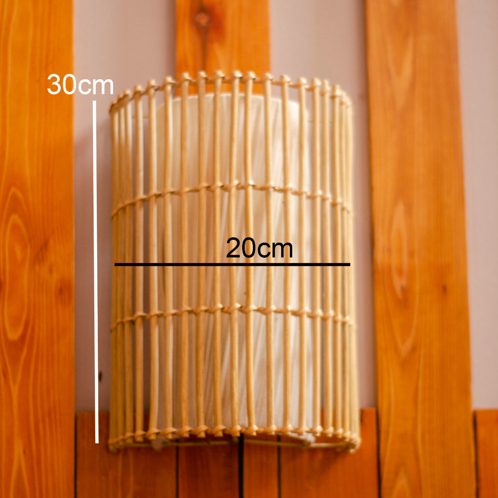 Kap Lampu Dinding Rotan BASIC 88 D20 - Handwoven Rattan Wall Lampshade for Warm Ambient Decor in Home, Café, Resto or Villa.
