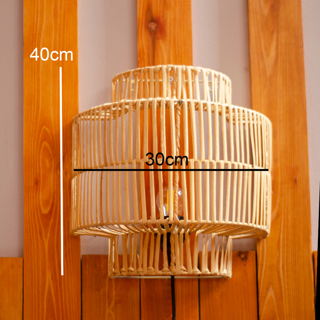 Kap Lampu Dinding Rotan BASIC 81 - Rattan Unique Lamp Decoration