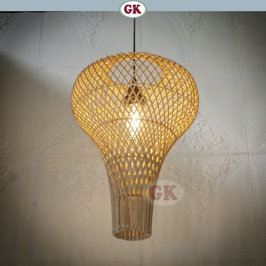Kap Lampu Gantung Rotan BASIC 43 D30 - Rattan Unique Interior Lamp Decoration For Cozy Cafe, Resto or Home.