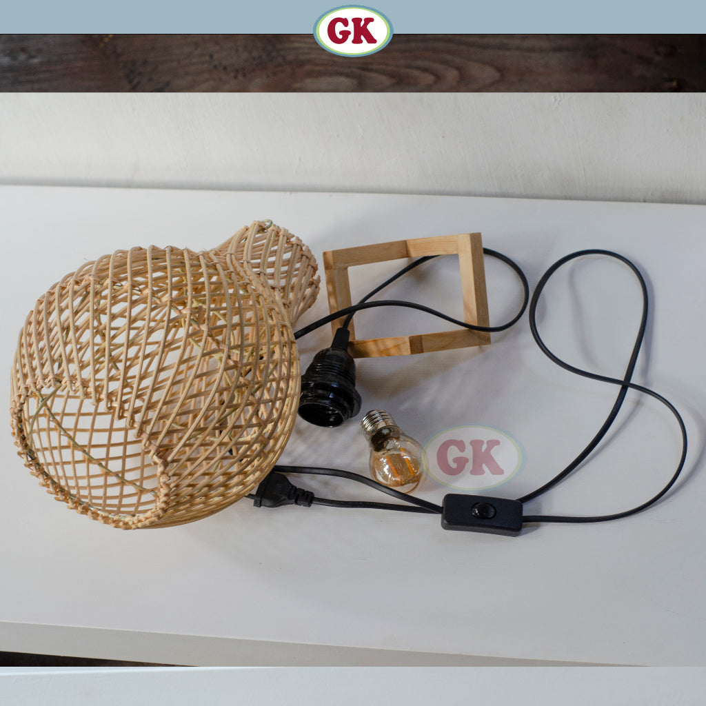 Kap Lampu Meja Rotan BASIC 47 D20 - Handcrafted Rattan Lampshade Perfect Interior Decor For Livingroom, Bedroom, or Longue.