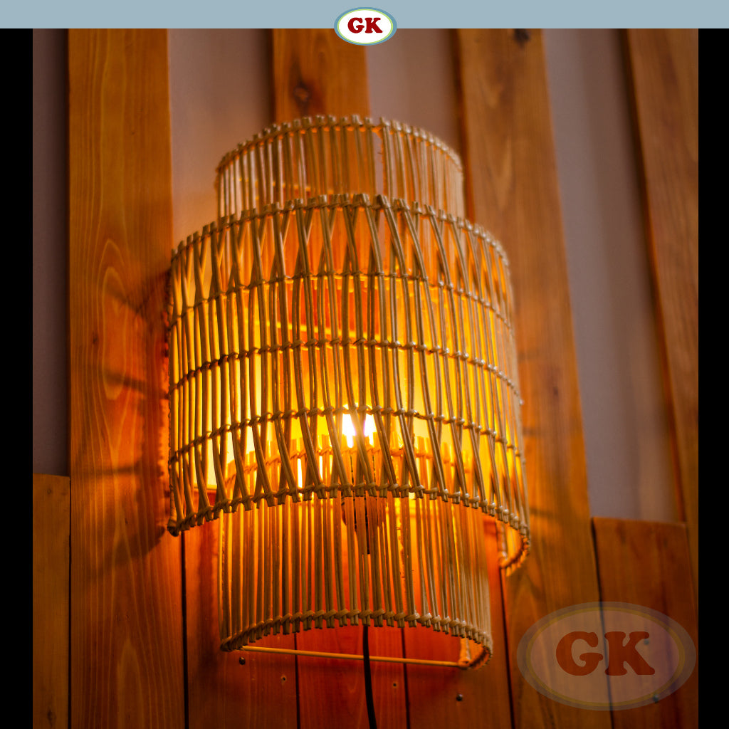 Kap Lampu Dinding Rotan BASIC 80 - Dekorasi Lampu Tidur Rotan