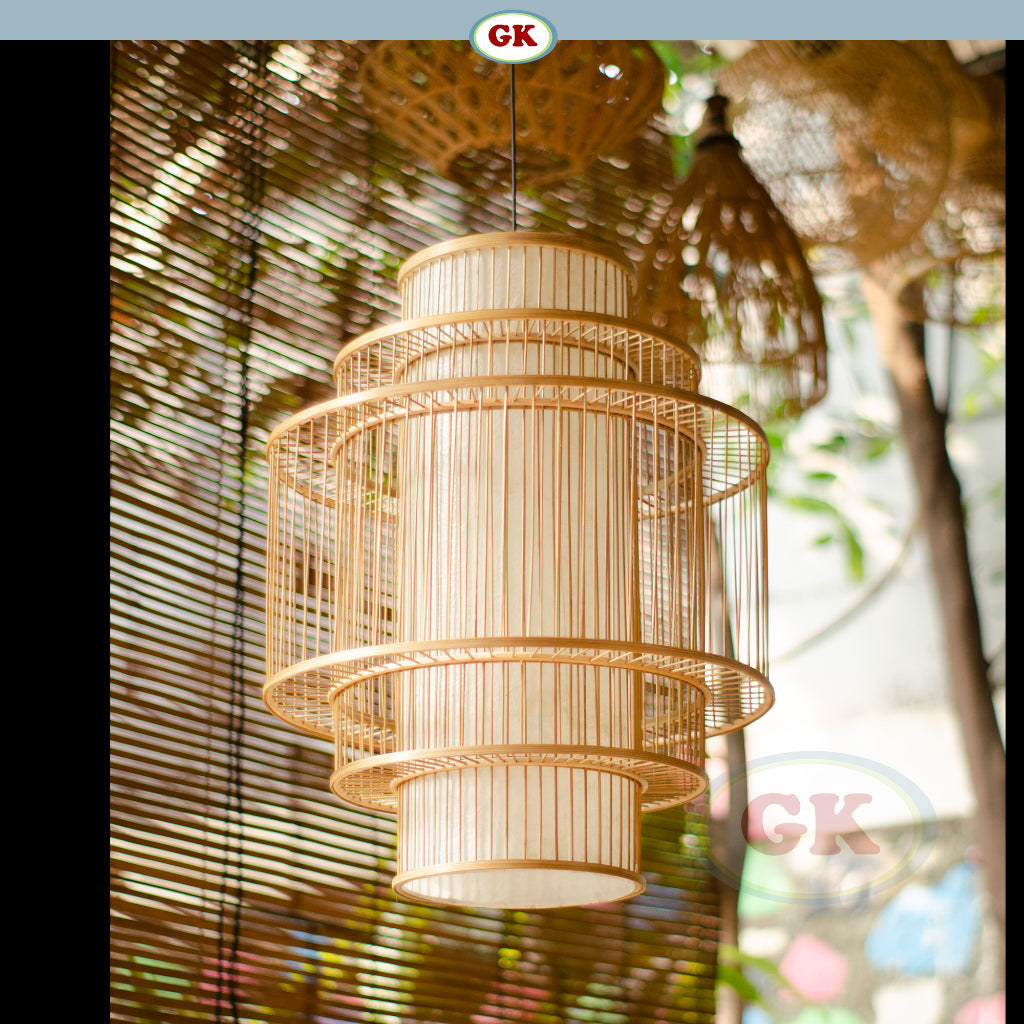 Kap Lampu Gantung Bambu JARI-JARI 08 - Handcrafted Rattan Unique Lampshade Perfect Interior Decor for Cafe, Resto, Hotel or Home.
