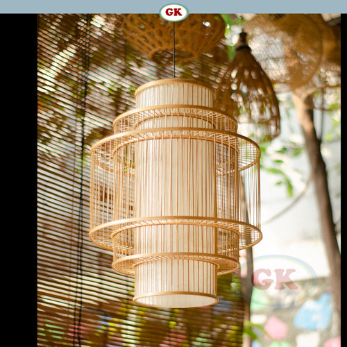 Kap Lampu Gantung Bambu JARI-JARI 08 - Handcrafted Rattan Unique Lampshade Perfect Interior Decor for Cafe, Resto, Hotel or Home.