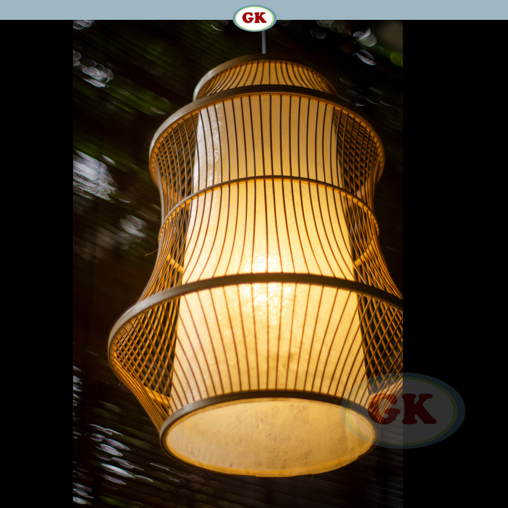 Kap Lampu Gantung Bambu JARI-JARI 07 - Handcrafted Rattan Unique Lampshade Perfect Interior Decor for Cafe, Resto, Hotel or Home.