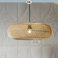 Kap Lampu Gantung Rotan DONUT 03 D50 - Japandi Style Handwoven Rattan Pendant Lampshade for Minimalist Tropical Decor in Home, Café, Resto, Hotel or Villa.