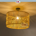 Kap Lampu Gantung Rotan BASIC 53 D50 - Rattan Unique Interior Lamp Decoration For Cozy Cafe, Resto or Home.