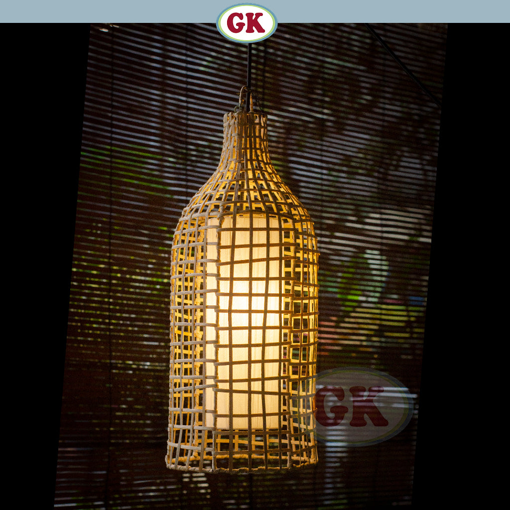 Kap Lampu Gantung Rotan LENTERA 07 D25 - Handcrafted Rattan Lampshade Perfect Interior Decor for Cafe, Resto, Hotel or Home.