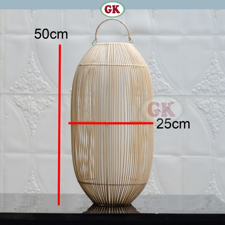 Kap Lampu Gantung Rotan LENTERA 08 D25 - Handcrafted Rattan Lampshade Perfect Interior Decor for Cafe, Resto, Hotel or Home.