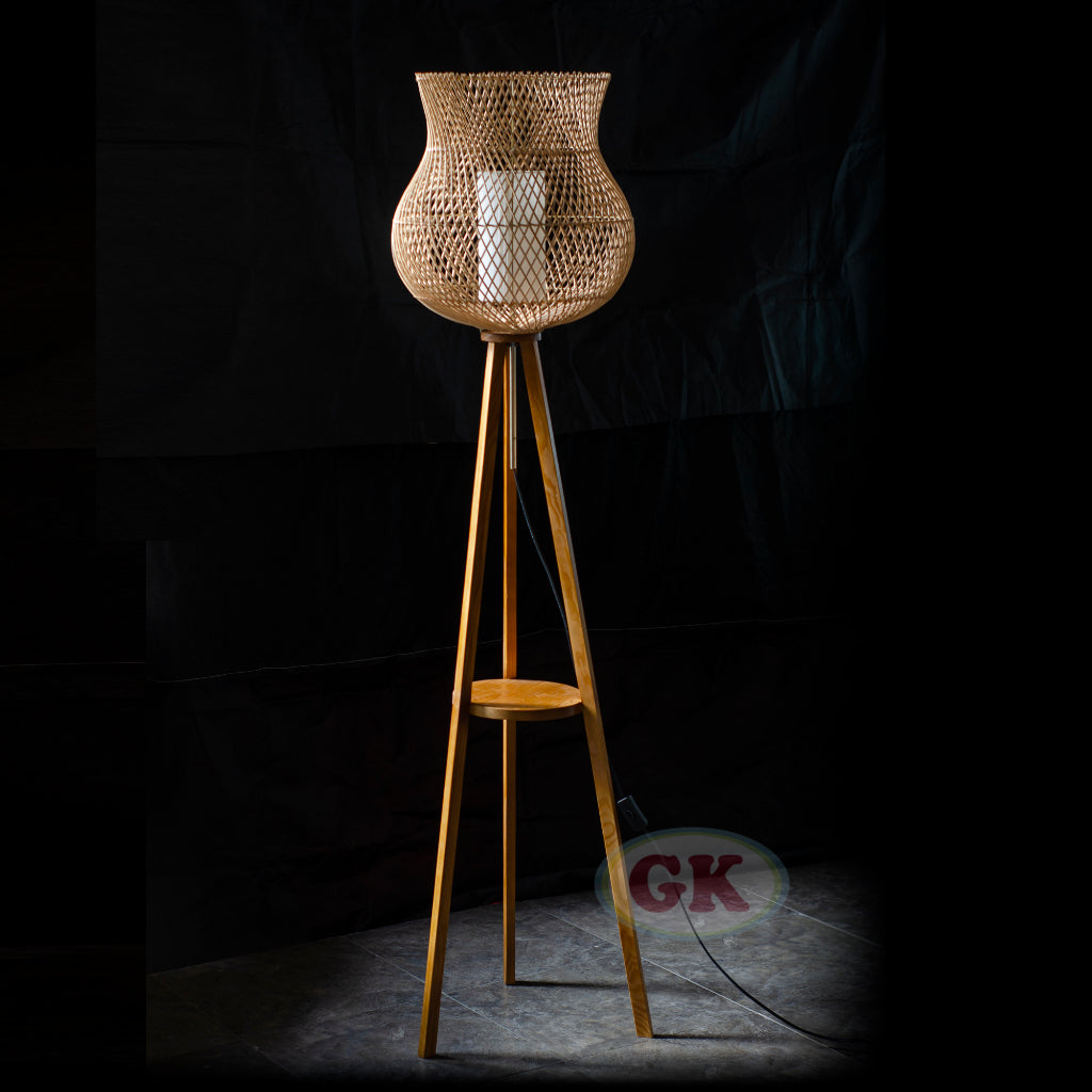 Kap Lampu Standing BASIC 70 - Handcrafted Rattan Standing Lampshade Best Interior Decor for Livingroom, Bedroom, or Longue.