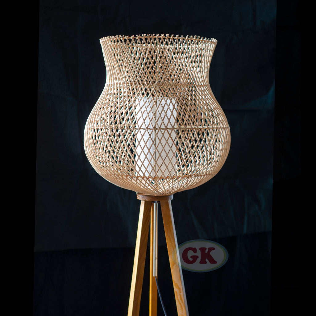 Kap Lampu Standing BASIC 70 - Handcrafted Rattan Standing Lampshade Best Interior Decor for Livingroom, Bedroom, or Longue.